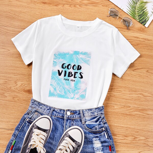 

Letter Graphic Short Sleeve Tee, White
