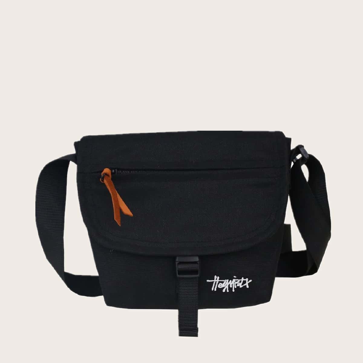 

Guys Zip Front Crossbody Bag, Black