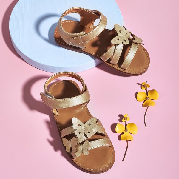 

Toddler Girls Butterfly Appliques Sandals, Gold