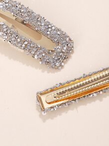 Bộ 2 Kẹp Tóc Vuông Royal, Bao Gồm Một Kẹp Chữ, Thích Hợp Cho Phụ Nữ Đeo Hàng Ngày, Làm Quà Tặng Cho Mẹ, Bạn Bè, Thầy Cô, Ngày Lễ - Bạc - Xem 3