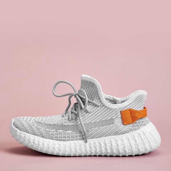 

Lace-up Front Knit Sneakers, Grey