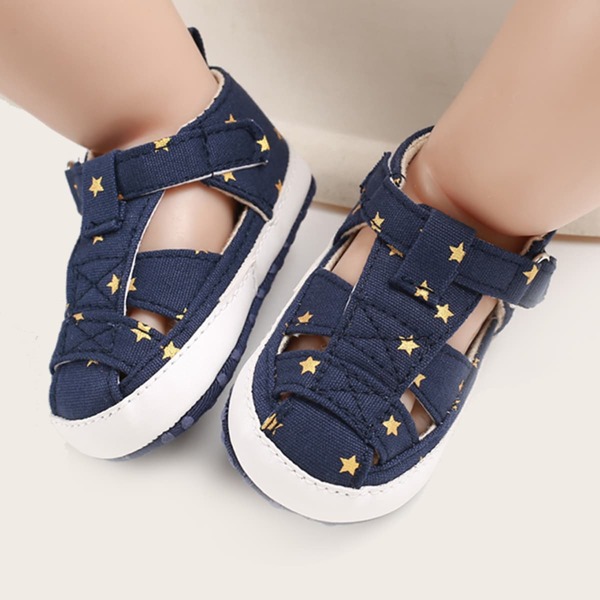 

Baby Boy Star Pattern Cut-out Velcro Strap Sandals, Blue