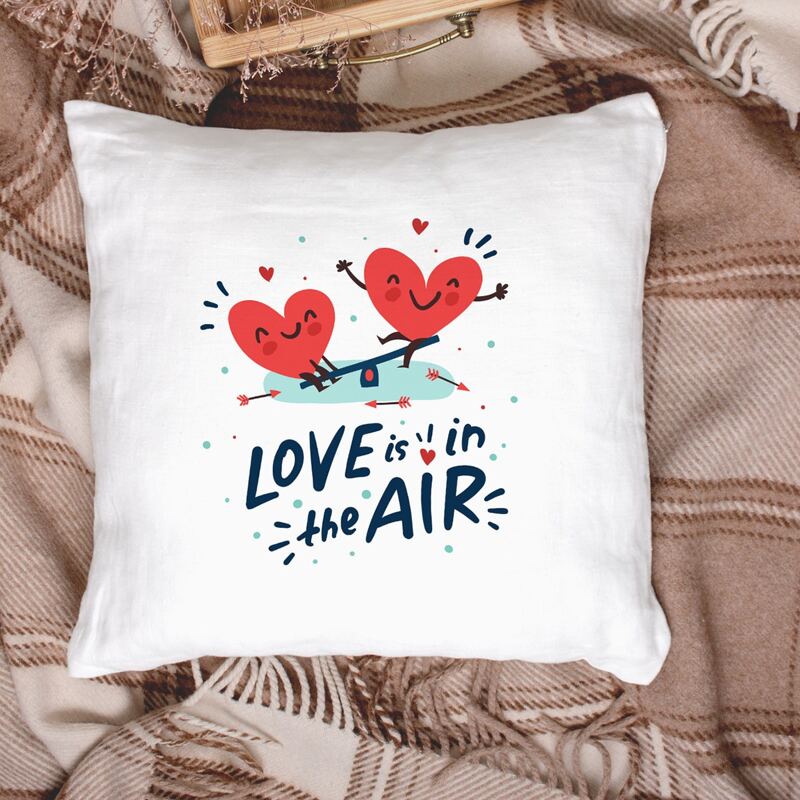 

Heart Print Cushion Cover Without Filler, Multicolor