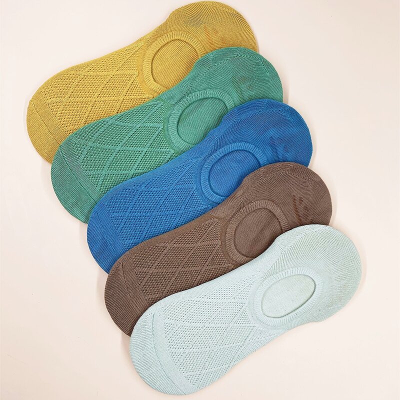 

5pairs Guys Breathable Invisible Socks, Multicolor