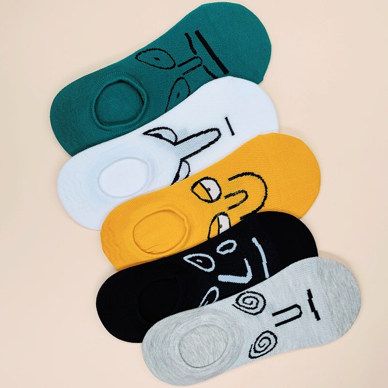 

5pairs Guys Figure Graphic Socks, Multicolor