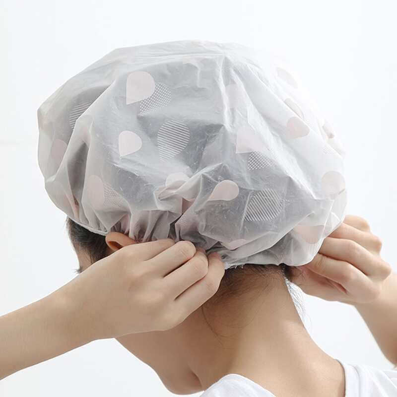 

1pc Waterproof Random Shower Cap, White