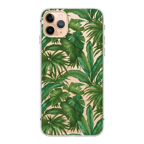 

1pc Leaf Print iPhone Case, Green