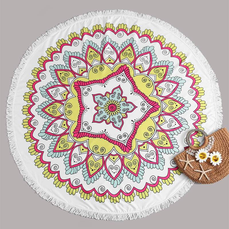 

Tribal Fringe Trim Beach Blanket, Multicolor