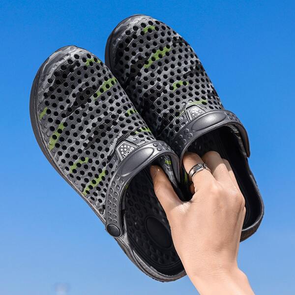

Men Hollow Out Two Way Wear Sandals, Grey