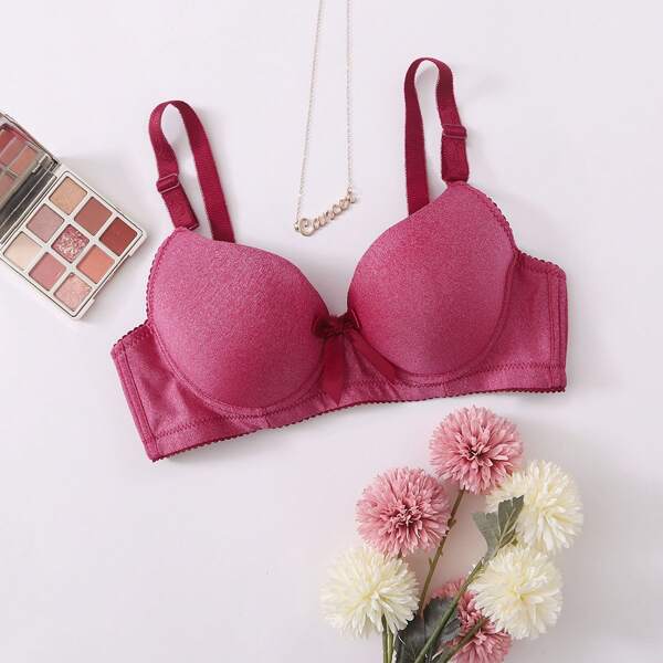 

Solid Push-up Bra, Rose red