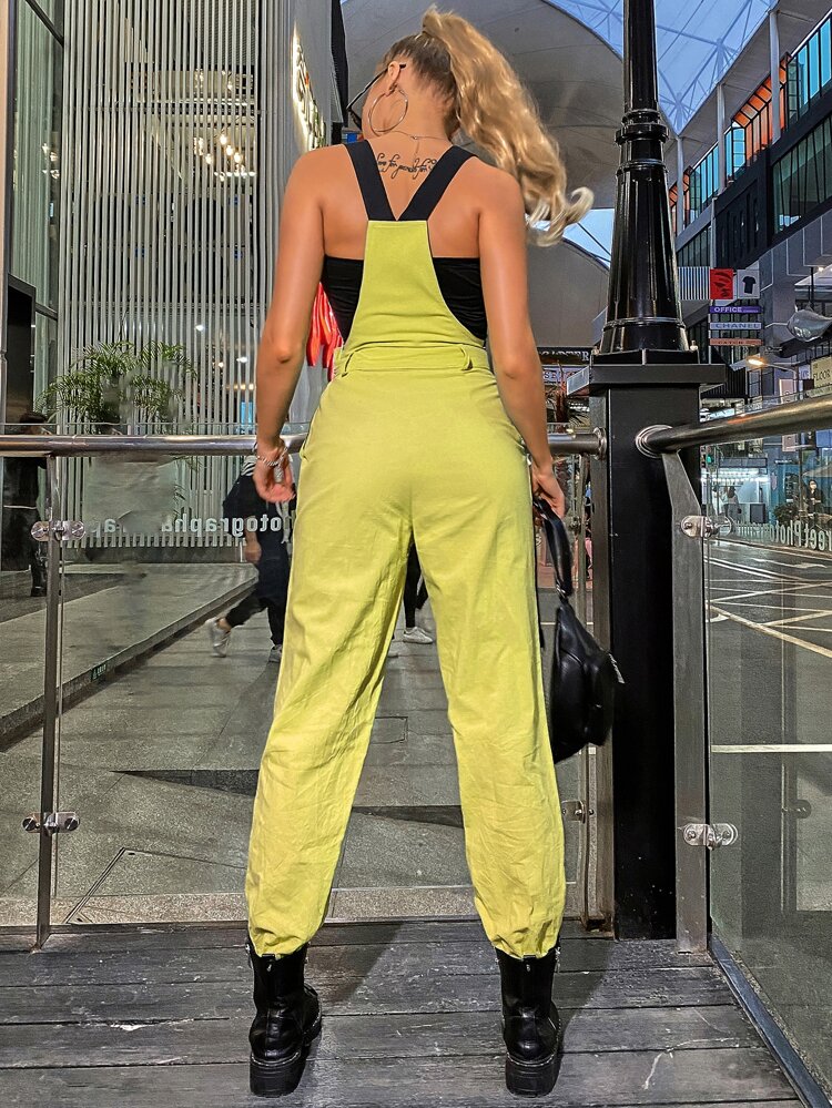 neon yellow overalls