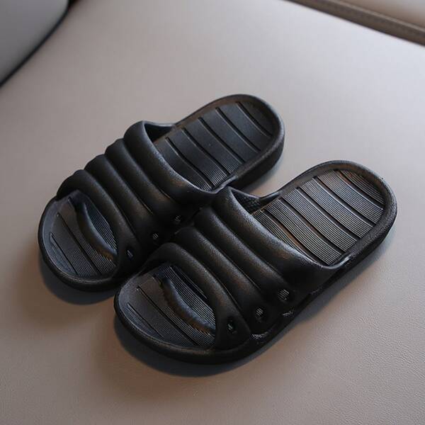 

Toddler Girls Hollow Out Wide Fit Slides, Black