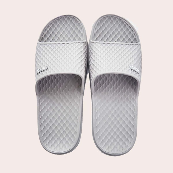 

Men Open Toe Non-slip Shower Slides, Light grey