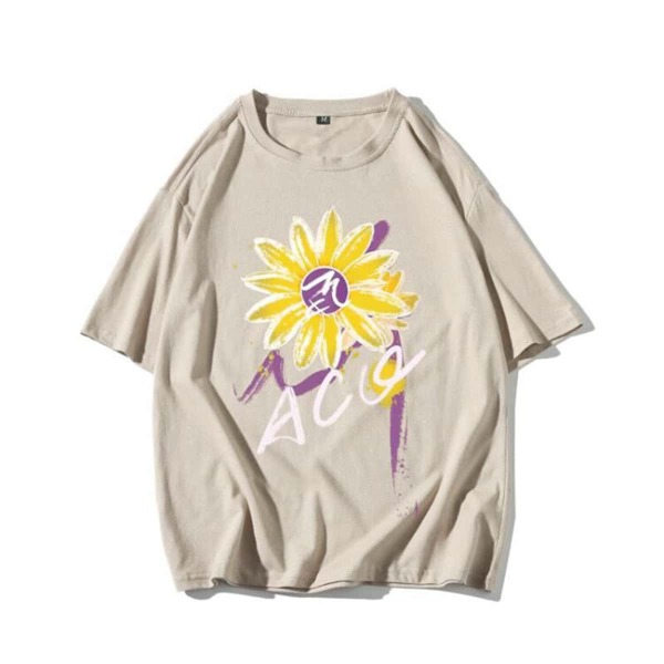 

Men Floral And Letter Graphic Tee, Beige