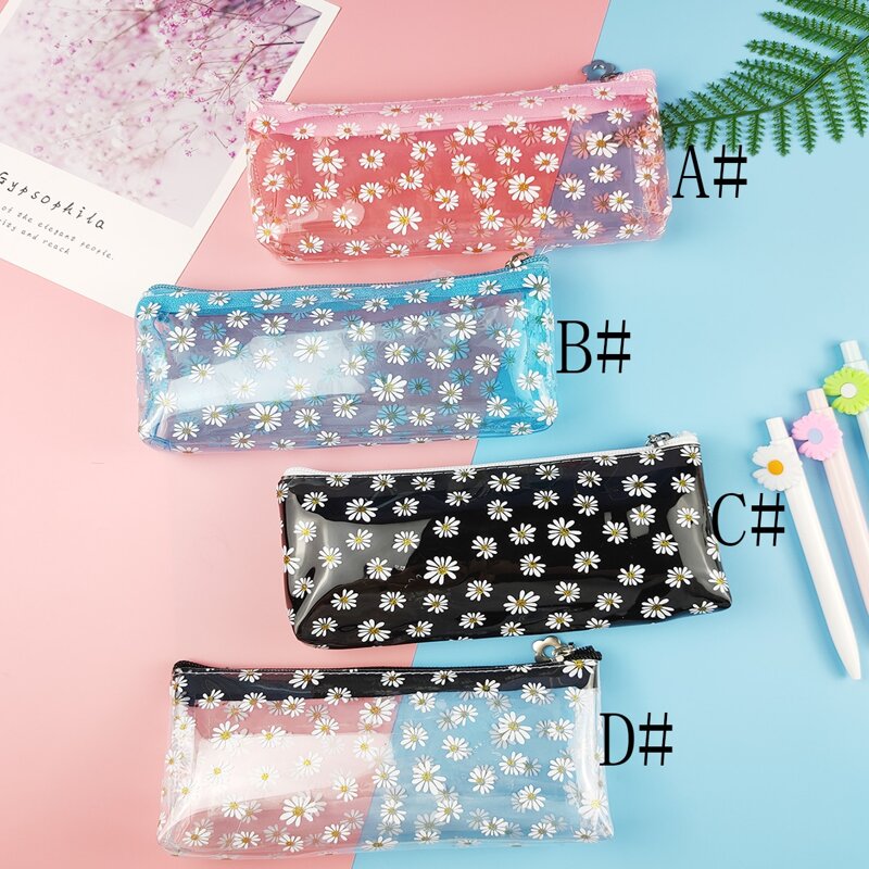 

1pc Daisy Print Pencil Case, Multicolor