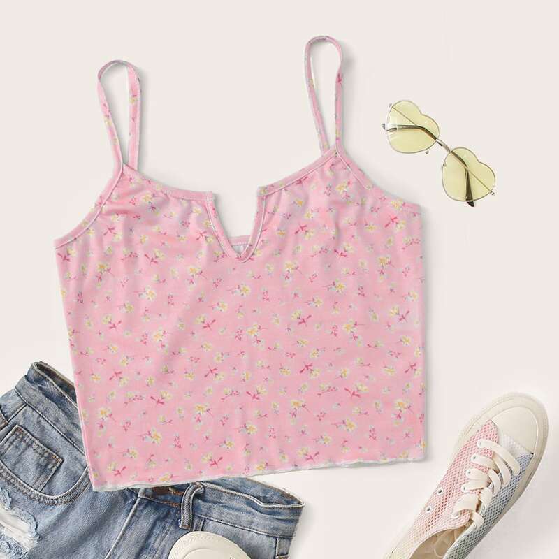 

Ditsy Floral Crop Cami, Pink