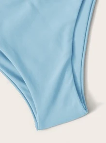 Conjunto de bikini Halter Triangle Tie Side para playa de verano - Celeste - View 5