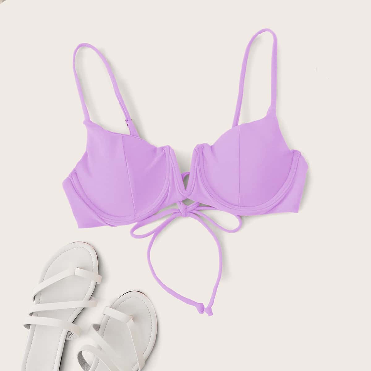 

V-Wired Bikini Top, Lilac purple