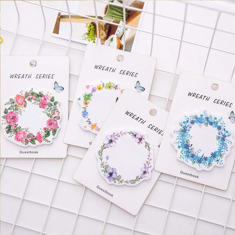 

1pack Flower Print Random Sticky Note, Multicolor