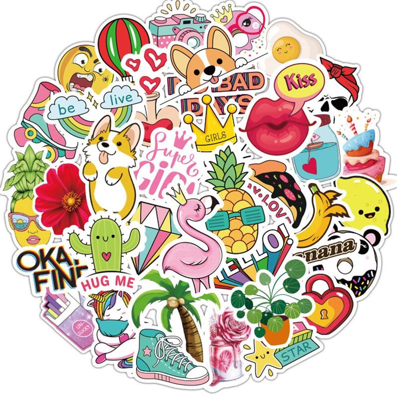 

50pcs Cartoon Graphic Sticker, Multicolor