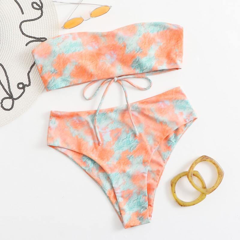 

Bandeau Bikini Swimsuit, Multicolor
