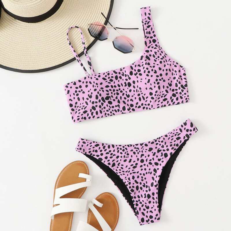 

Dalmatian Bikini Swimsuit, Pastel baby pink