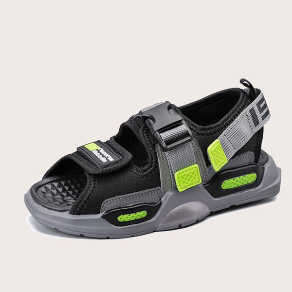

Boys Release Buckle Decor Sandals, Black