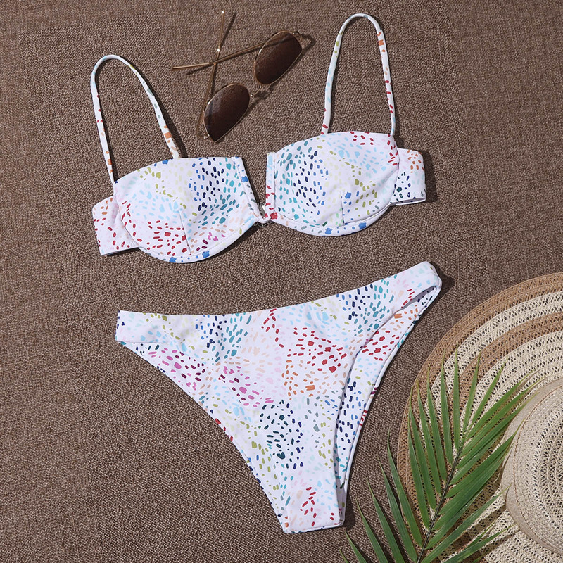 

Dalmatian V-Wired Bikini Swimsuit, Multicolor