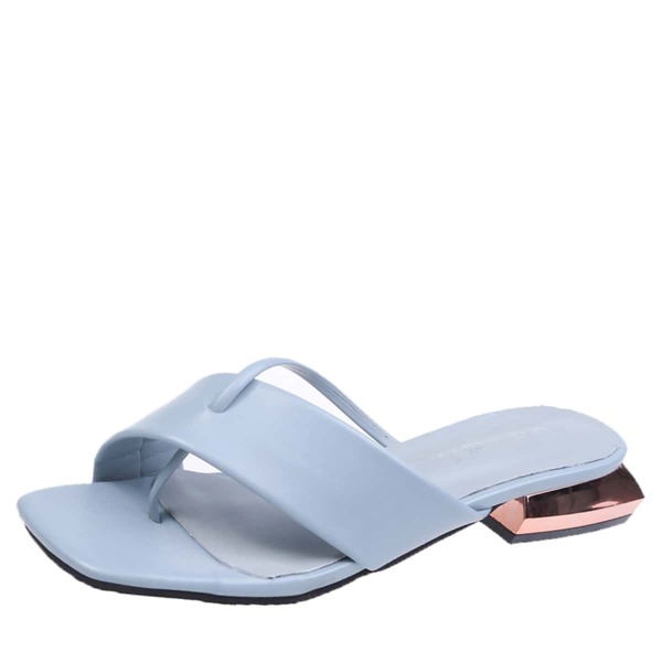 

Toe Post Cross Strap Sliders, Blue