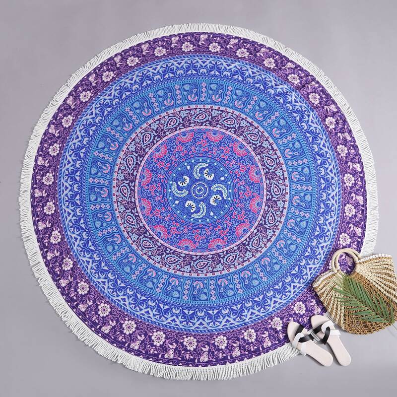 

Tribal Print Round Beach Blanket, Multicolor