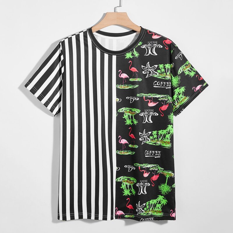 

Guys Contrast Striped Tee, Multicolor