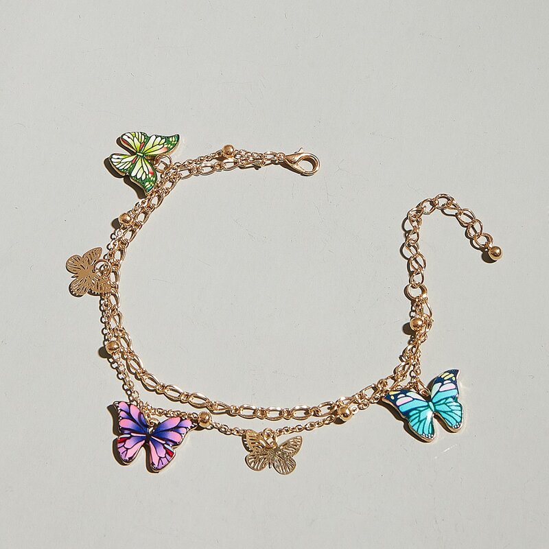 

Butterfly Charm Anklet, Multicolor