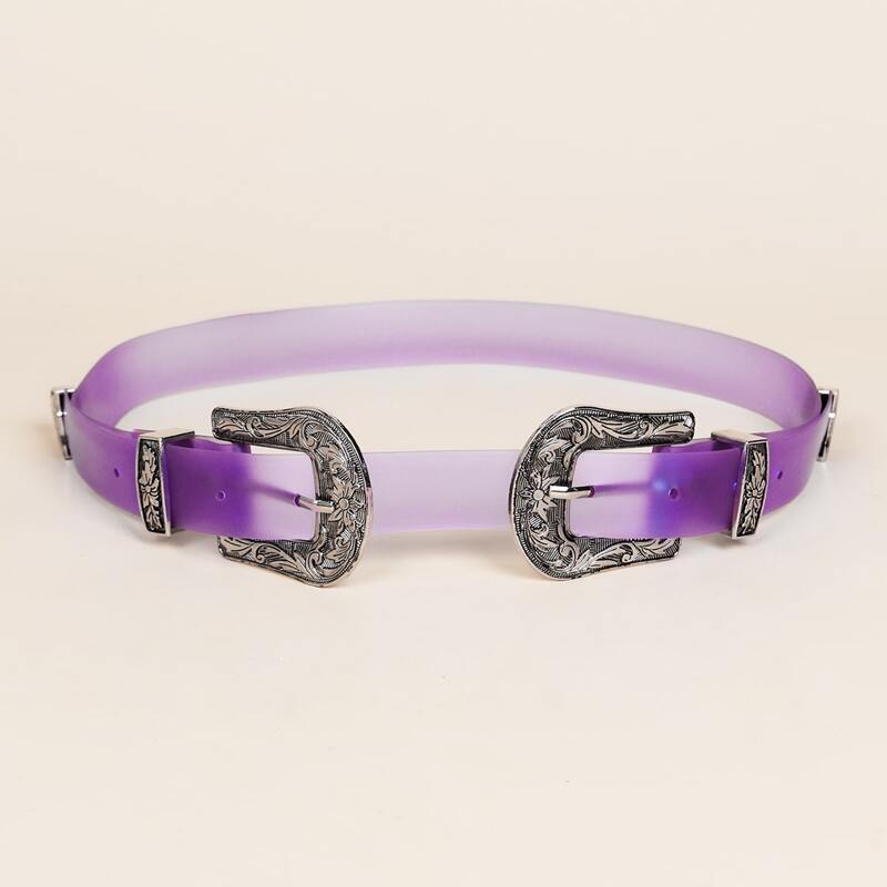 

Double Buckle Belt, Purple
