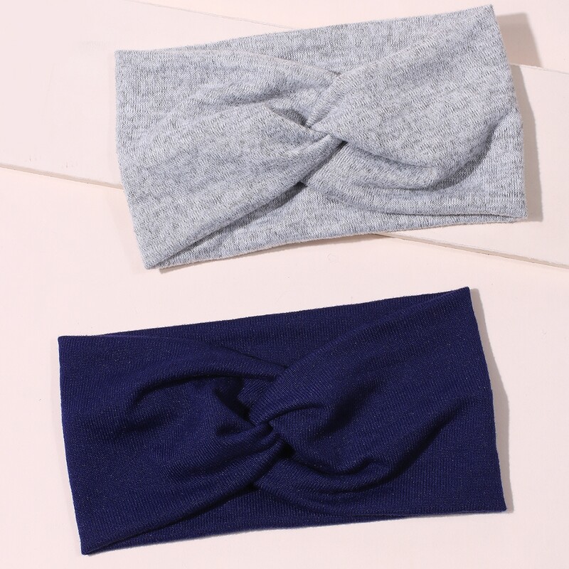 

2pcs Knot Decor Headband, Multicolor