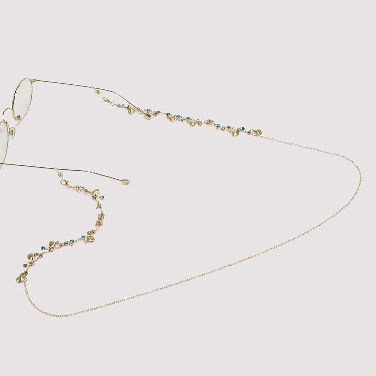 

Rhinestone Engraved Glasses Chain, Gold