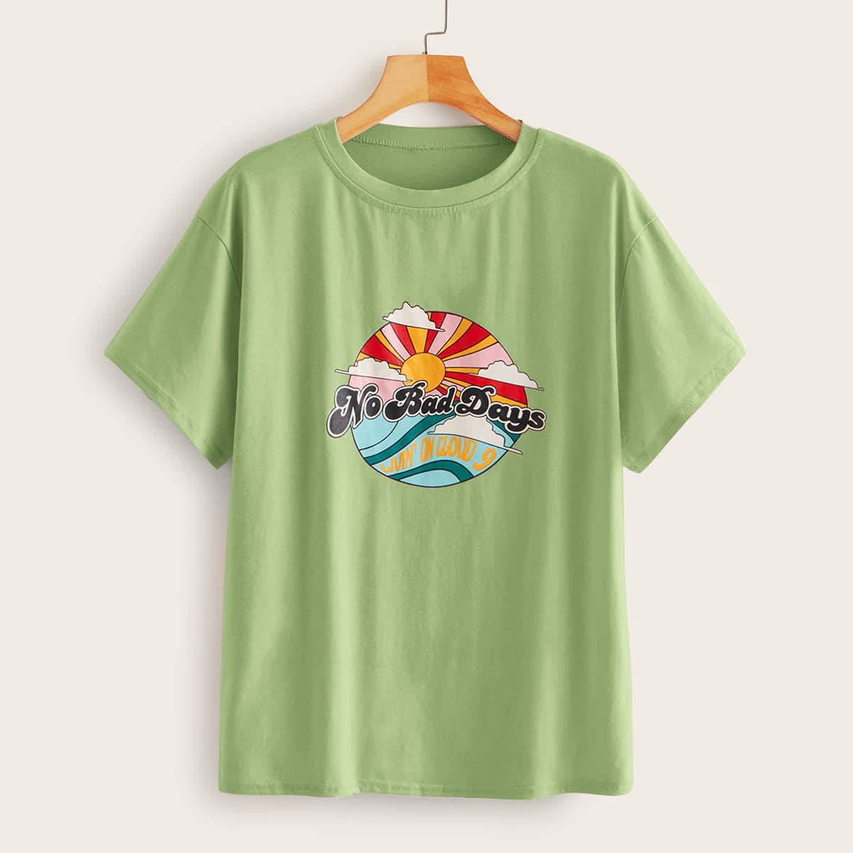 

Letter Graphic Tee, Lime green