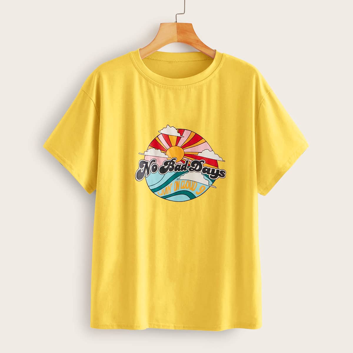 

Letter Graphic Tee, Yellow