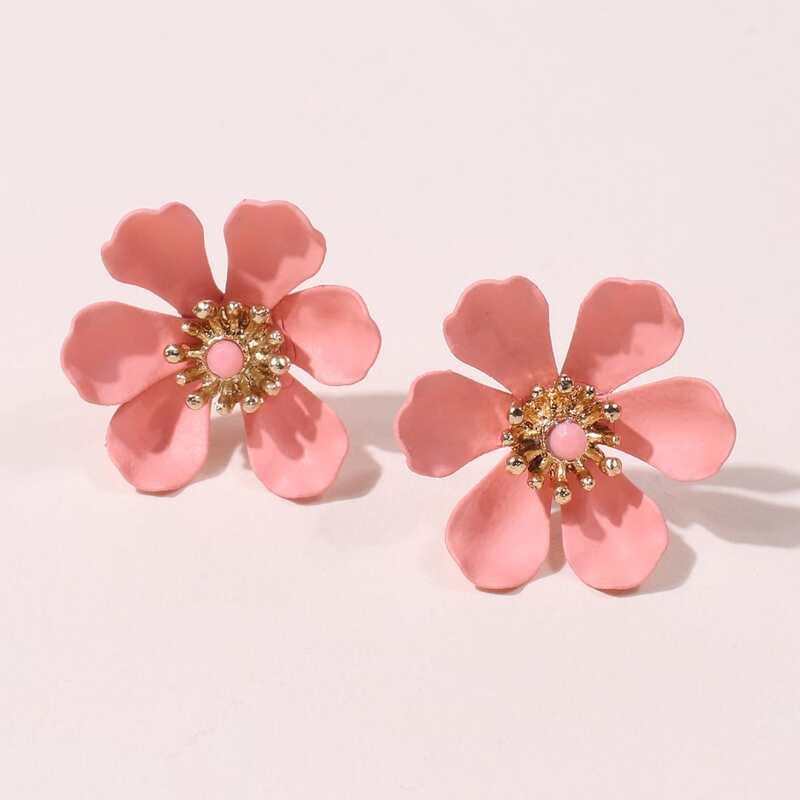 

Flower Stud Earrings, Pink
