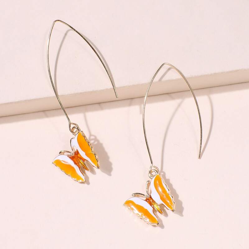 

Butterfly Drop Earrings, Yellow