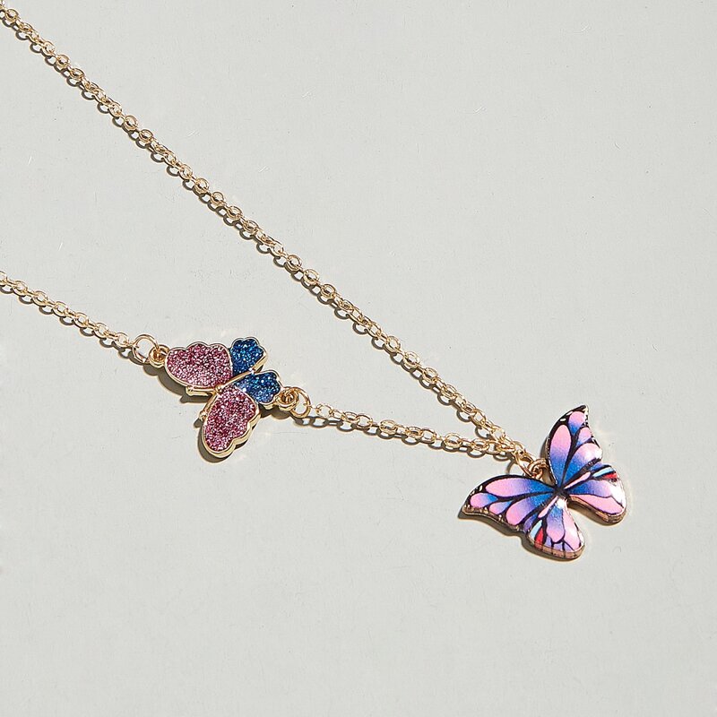 

Butterfly Charm Necklace, Purple