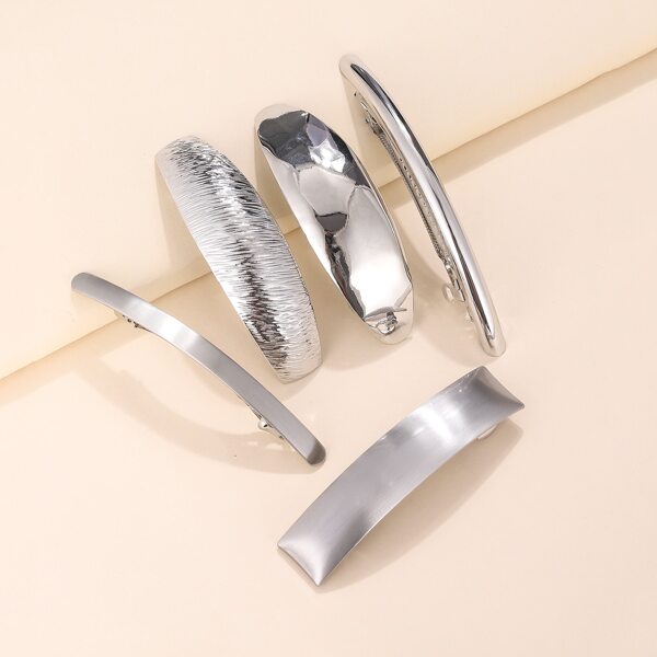 

5pcs Arc Shaped Hair Clip, Silver