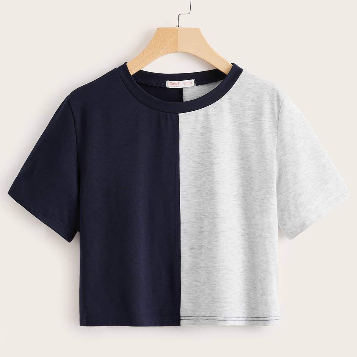 

Colorblock Crop Boxy Tee, Multicolor