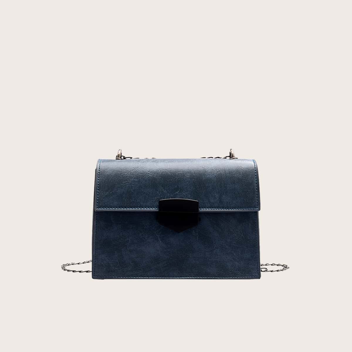 

Solid Flap Crossbody Bag, Navy blue