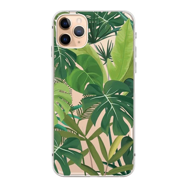 

Чехол для iPhone с тропическим принтом 1шт, Темно-зеленый