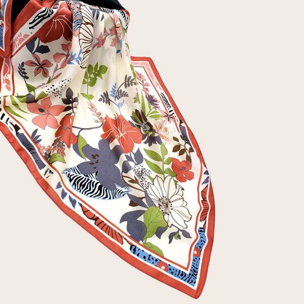 

Flower Print Bandana, Orange