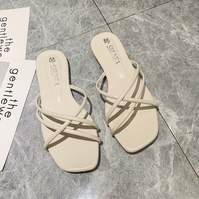 

Simple Strap Sliders, Beige