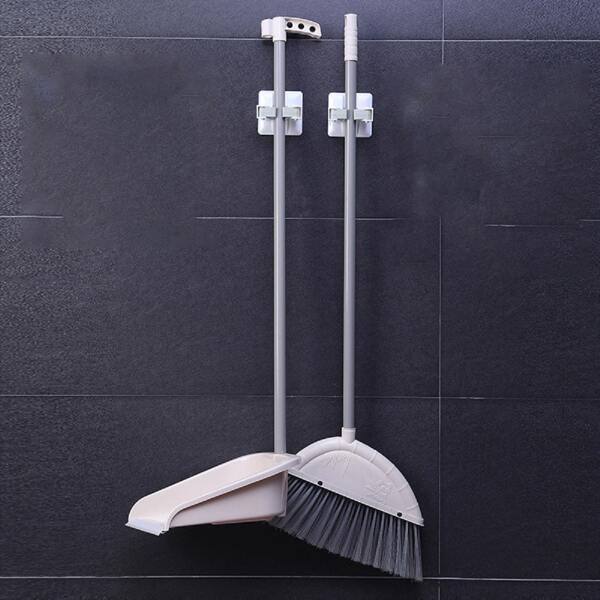 

2pcs Wall Mounted Mop Holder, White