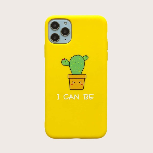 

1pc Cartoon Graphic iPhone Case, Yellow
