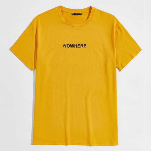 

Men Letter Graphic Top, Mustard yellow