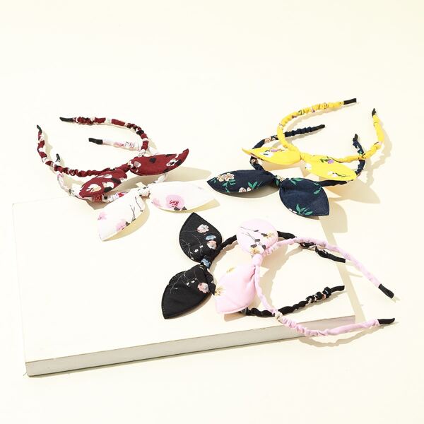 

6pcs Girls Bow Decor Hair Hoop, Multicolor